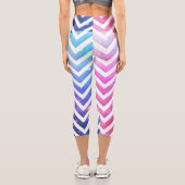 ピンク&ブルーコズミックシェブロン銀河系パターン カプリレギンス (裏面)