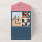 ピンク&ブルーコットンキャンディ結婚ズ | オールインワン招待状 (外側)