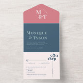 ピンク&ブルーコットンキャンディ結婚ズ | オールインワン招待状 (内側)