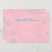 ピンク&ブルーサークルベビーシャワー招待状 招待状 (正面/裏面)