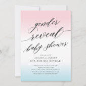 ピンク&ブルージェンダーリビールベビーシャワー招待状 招待状 (正面)