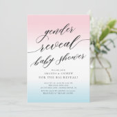 ピンク&ブルージェンダーリビールベビーシャワー招待状 招待状 (スタンド正面)