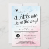 ピンク&ブルージェンダーリビールベビーシャワー招待状 招待状 (正面)