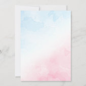 ピンク&ブルージェンダーリビールベビーシャワー招待状 招待状 (裏面)