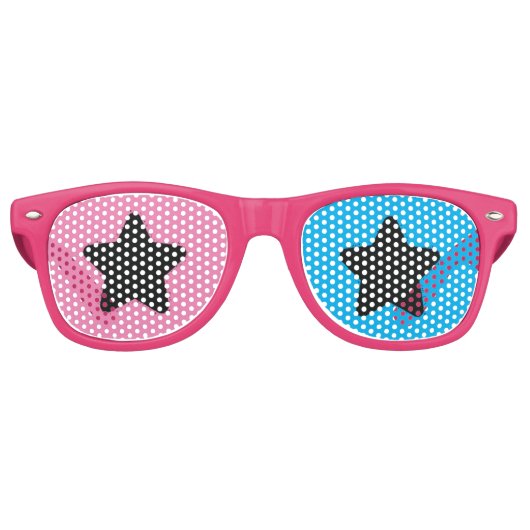 ピンク&ブルースターパーティーサングラス レトロサングラス (正面)