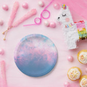 ピンク&ブルースターリーコズミックコットンキャンディースカイ結婚ズ ペーパープレート (パーティー)