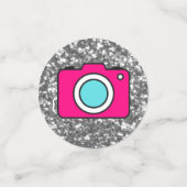 ピンク|ブルーソーシャルメディア音楽フォト誕生日 コンフェッティ (スモール正面)