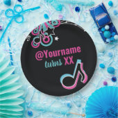 ピンク&ブルーダンスパーティー紙プレート ペーパープレート (パーティー)