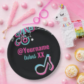 ピンク&ブルーダンスパーティー紙プレート ペーパープレート (パーティー)