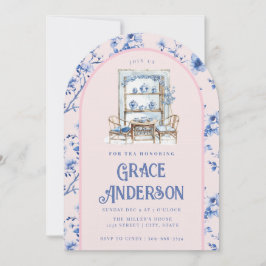 ピンク&ブルーチノワセリーティー招待状 招待状