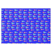 ピンク&ブルーツリーズブルーメリークリスマステーブルクロス テーブルクロス (正面(横))