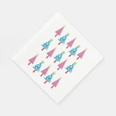 ピンク&ブルーツリーズメリークリスマスサンタナプキンス スタンダードランチョンナプキン (角)