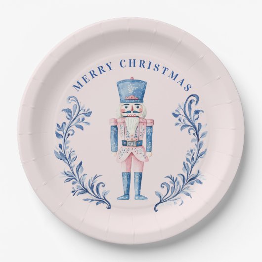 ピンク&ブルートイレクレストナツクラッカー ペーパープレート (正面)