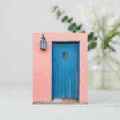 ピンク&ブルードアヴィンテージトゥーソンArizona写真 ポストカード (スタンド正面)