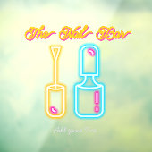 ピンク&ブルーネオン爪、 ネイルバーグローエステティックサイン ウィンドウサイン (シート3)