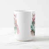 ピンク&ブルーハットスカーフ付き水色グレー虎猫 コーヒーマグカップ (中央)