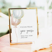 ピンク&ブルーバルーンジェンダーあなたの推測を明らかにする衣服 ポスター