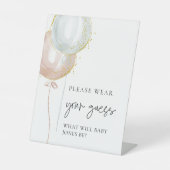 ピンク&ブルーバルーンジェンダーあなたの推測を明らかにする衣服 台座サイン (正面)