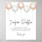 ピンク&ブルーバルーンジェンダーおむつラッフルを明らかにする ポスター (正面)