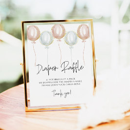 ピンク&ブルーバルーンジェンダーおむつラッフルを明らかにする ポスター