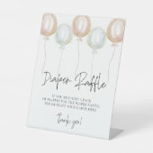 ピンク&ブルーバルーンジェンダーおむつラッフルを明らかにする 台座サイン (正面)