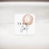 ピンク&ブルーバルーンジェンダーがチームガールを明らかにする スクエアシール