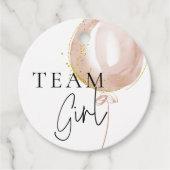 ピンク&ブルーバルーンジェンダーがチームガールを明らかにする フェイバータグ (正面)