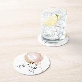 ピンク&ブルーバルーンジェンダーがチームガールを明らかにする ラウンドペーパーコースター (インサイチュ)