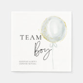 ピンク&ブルーバルーンジェンダーがチームボーイを明らかにする スタンダードカクテルナプキン (正面)