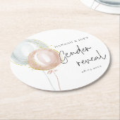 ピンク&ブルーバルーンジェンダーがチームボーイを明らかにする ラウンドペーパーコースター (アングル)