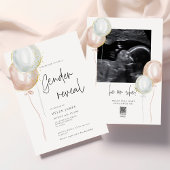 ピンク&ブルーバルーンジェンダー赤ちゃんのシャワーを明らかにする 招待状