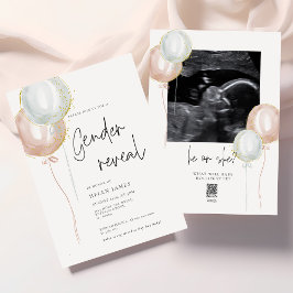 ピンク&ブルーバルーンジェンダー赤ちゃんのシャワーを明らかにする 招待状