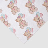 ピンク&ブルーバルーン&テディベアベビーガール 薄葉紙 (詳細)