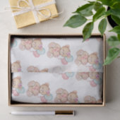 ピンク&ブルーバルーン&テディベアベビーガール 薄葉紙 (ギフト)