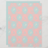 ピンク&ブルーパステルスクラップブック紙 (正面/裏面)