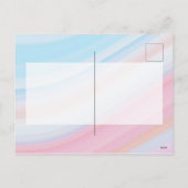 ピンク&ブルーパステルメリー&ブライトホリデーフォト シーズンポストカード (裏面)