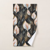 ピンク&ブルーパンパスグラスグリッター バスタオルセット (ハンドタオル)