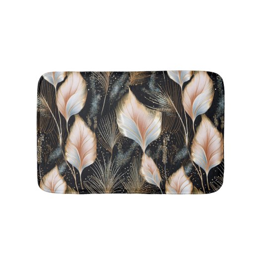 ピンク&ブルーパンパスグラスグリッター バスマット (正面)