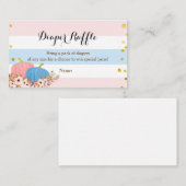 ピンク&ブルーパンプキンおむつラッフルカード エンクロージャーカード (正面/裏面)