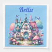 ピンク&ブルーフェアリーコテージコアモノグラムオンブルー | (正面)