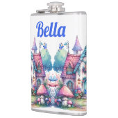 ピンク&ブルーフェアリーコテージコアモノグラムオンホワイト | フラスク (左)