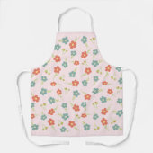 ピンク&ブルーフラワーエプロン – フレッシュフローラスタイル エプロン (正面)