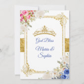 ピンク&ブルーフラワーズツインキンセアニェラ 招待状 (裏面)