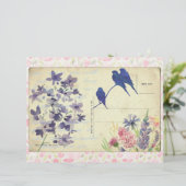 ピンク&ブルーフローラはがきスクラップブック紙 (スタンド正面)