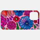 ピンク&ブルーフローラデザイン Case-Mate iPhoneケース (裏面 (横))