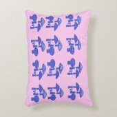 ピンク&ブルーマッシュルーム アクセントクッション (正面(垂直))