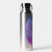 ピンク&ブルーマネのかわいい白いユニコーン ウォーターボトル (正面)