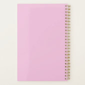 ピンク&ブルーマネのかわいい白いユニコーン プランナー手帳 (裏面)