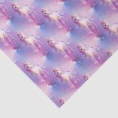 ピンク&ブルーマネのかわいい白いユニコーン 薄葉紙 (詳細)