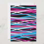 ピンク&ブルーラインズジェンダーリビール招待状招待状 招待状 (裏面)